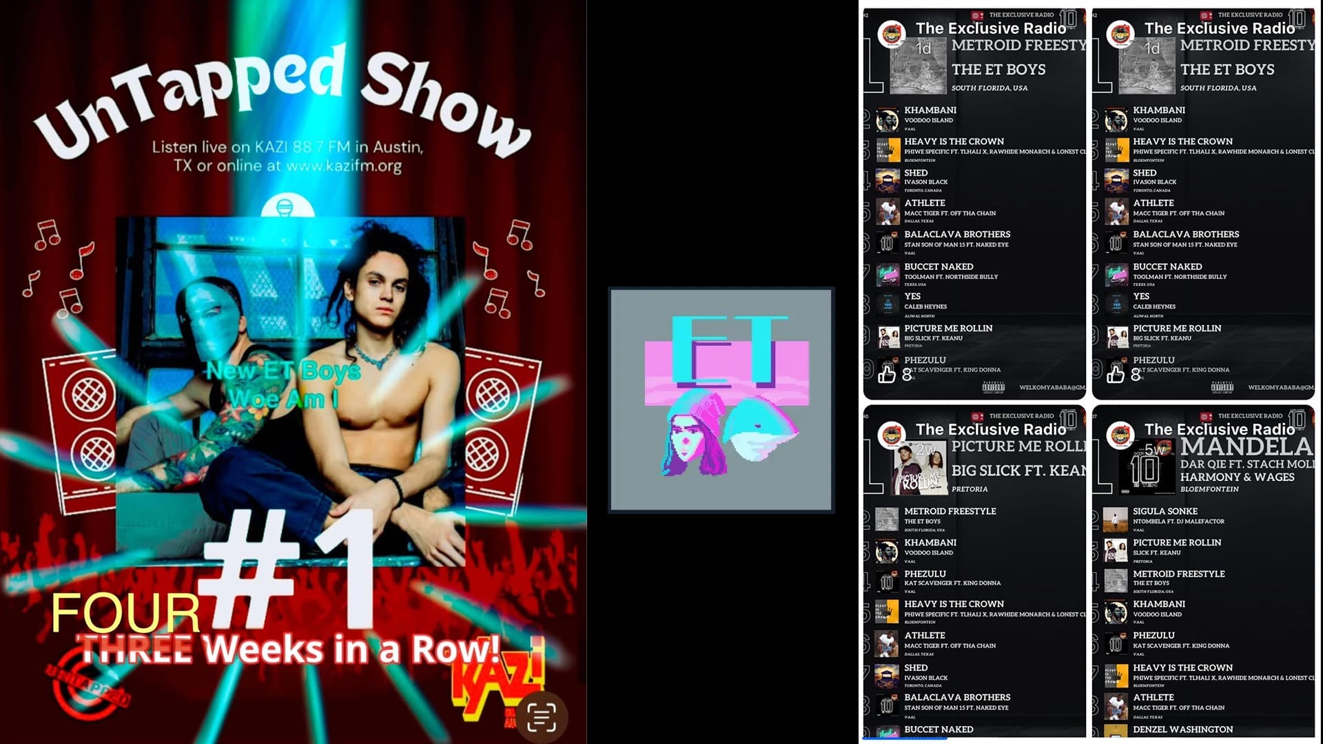 ET Boys Woe Am I radio chart rankings October 2025 — Wake Up Music Group artists rising across national and independent radio platforms including DRT, IGR Miami, and Urban Influencer Rhythmic Chart.